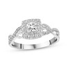 Thumbnail Image 1 of Previously Owned Diamond Engagement Ring 3/8 ct tw Princess & Round-cut 10K White Gold - Size 10