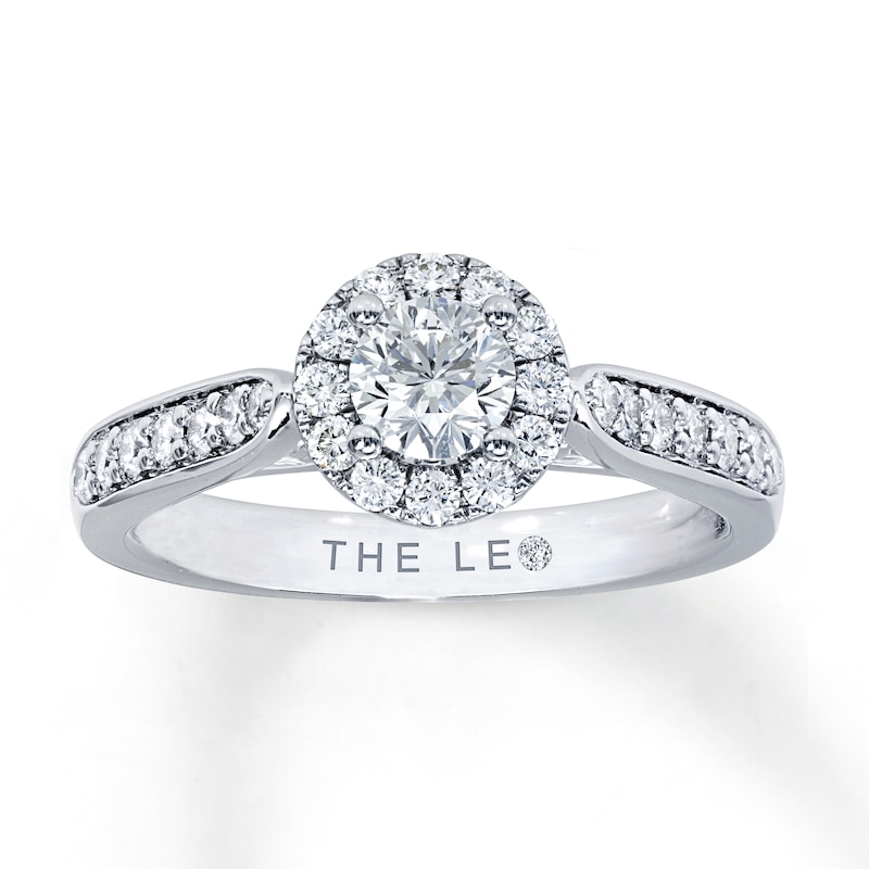 Previously Owned THE LEO Engagement Ring 3/4 ct tw Round-cut Diamonds 14K White Gold - Size 3.5