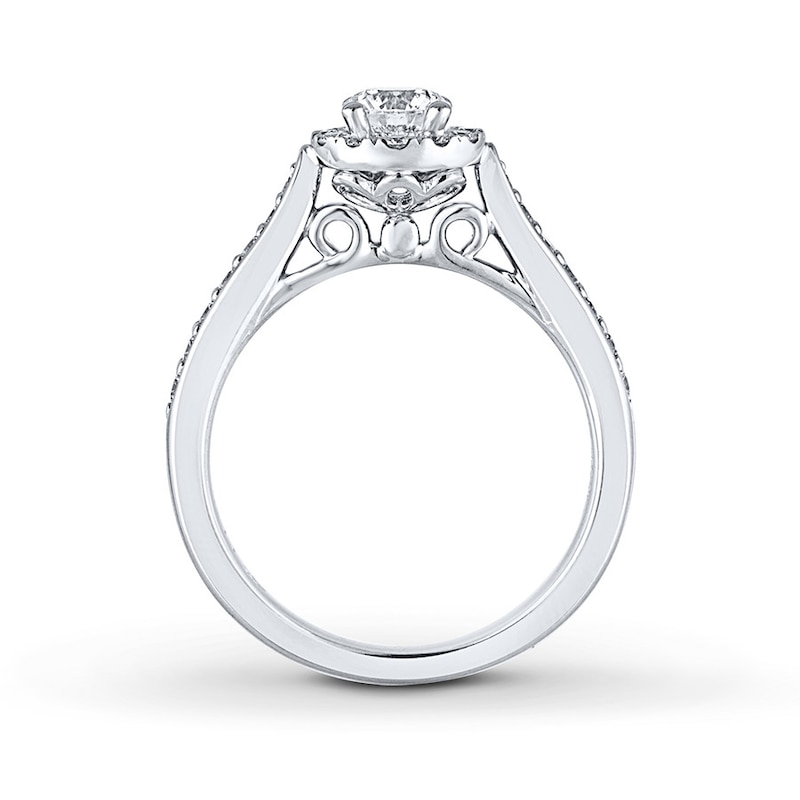 Previously Owned THE LEO Engagement Ring 3/4 ct tw Round-cut Diamonds 14K White Gold - Size 3.5