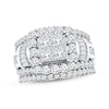 Thumbnail Image 1 of Previously Owned Diamond Bridal Set 3 carats tw Princess, Baguette & Round 14K White Gold - Size 10.25