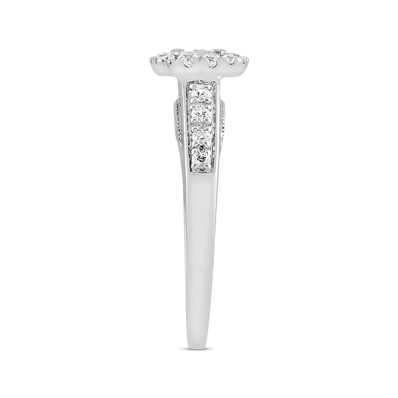 Main Image 2 of Previously Owned Diamond Ring 1/2 ct tw Princess/Round 10K White Gold - Size 4