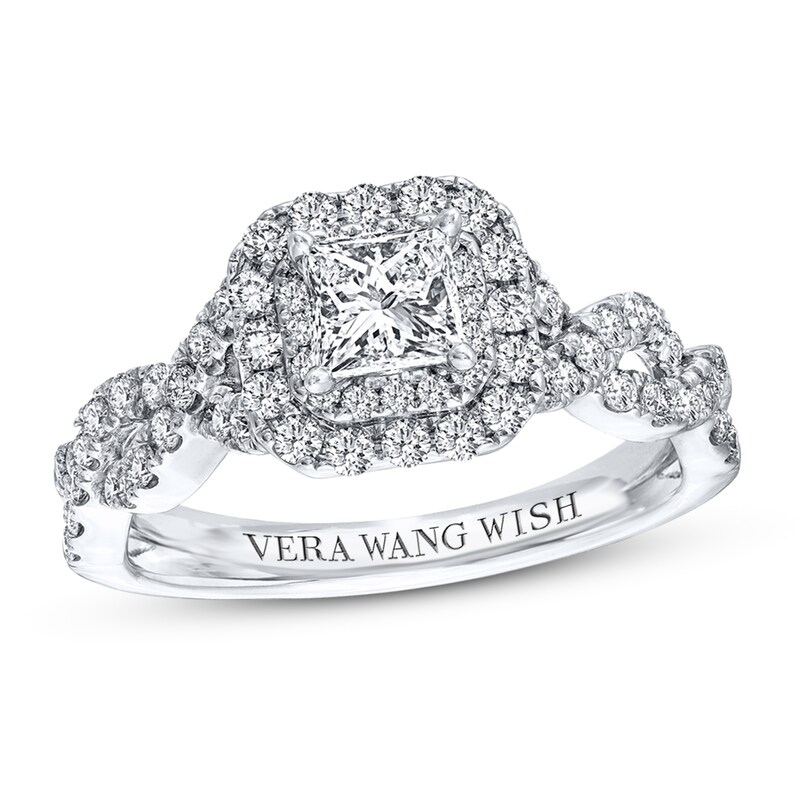 Main Image 1 of Previously Owned Diamond Engagement Ring 1 ct tw Princess & Round-cut 14K White Gold - Size 5.5