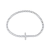 Thumbnail Image 1 of Previously Owned Cross Stretch Bracelet 1/10 ct tw Diamonds Sterling Silver