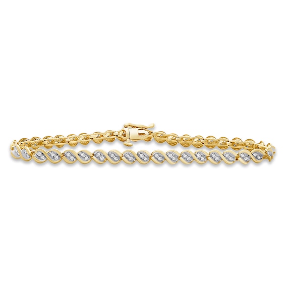 Previously Owned Diamond Bracelet 1/2 ct tw Round-cut 10K Yellow Gold 7.25"
