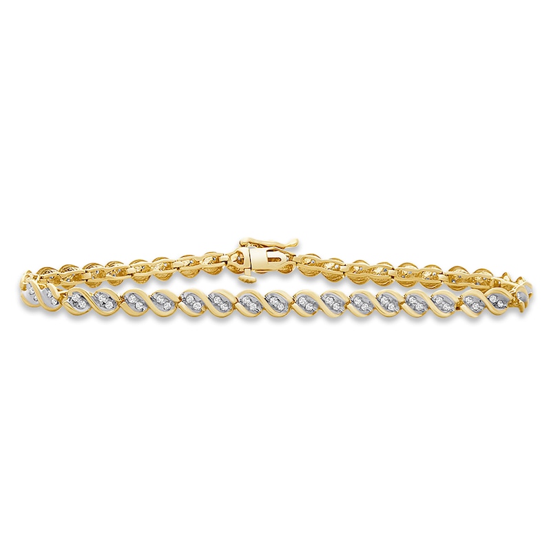 Main Image 1 of Previously Owned Diamond Bracelet 1/2 ct tw Round-cut 10K Yellow Gold 7.25"