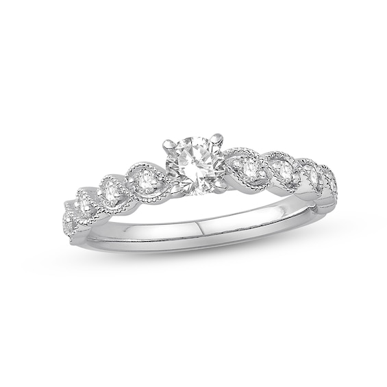 Previously Owned Diamond Engagement Ring 1/2 ct tw Round-cut 14K White Gold