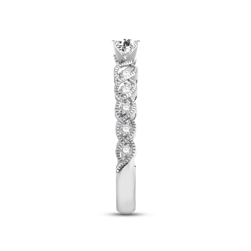 Main Image 3 of Previously Owned Diamond Engagement Ring 1/2 ct tw Round-cut 14K White Gold