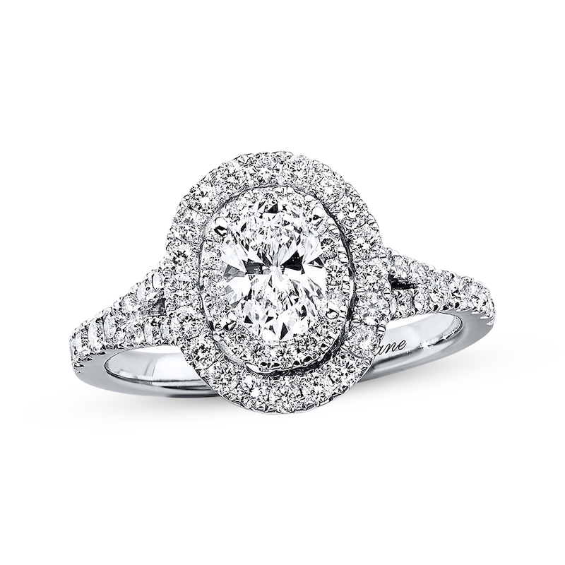 Main Image 1 of Previously Owned Neil Lane Engagement Ring 1 ct tw Oval & Round-cut Diamonds 14K White Gold - Size 5.5