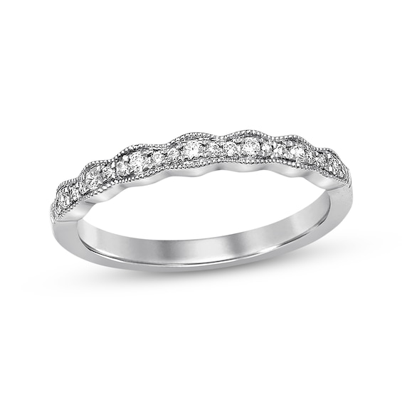 Previously Owned Diamond Wedding Band 1/8 ct tw Round-cut 14K White Gold