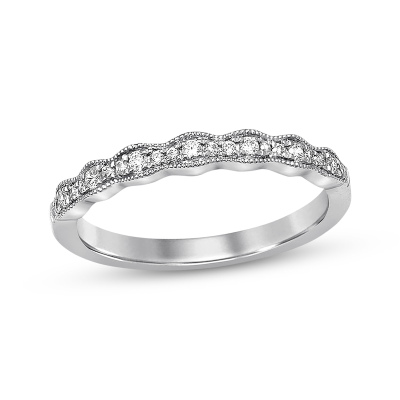 Main Image 1 of Previously Owned Diamond Wedding Band 1/8 ct tw Round-cut 14K White Gold