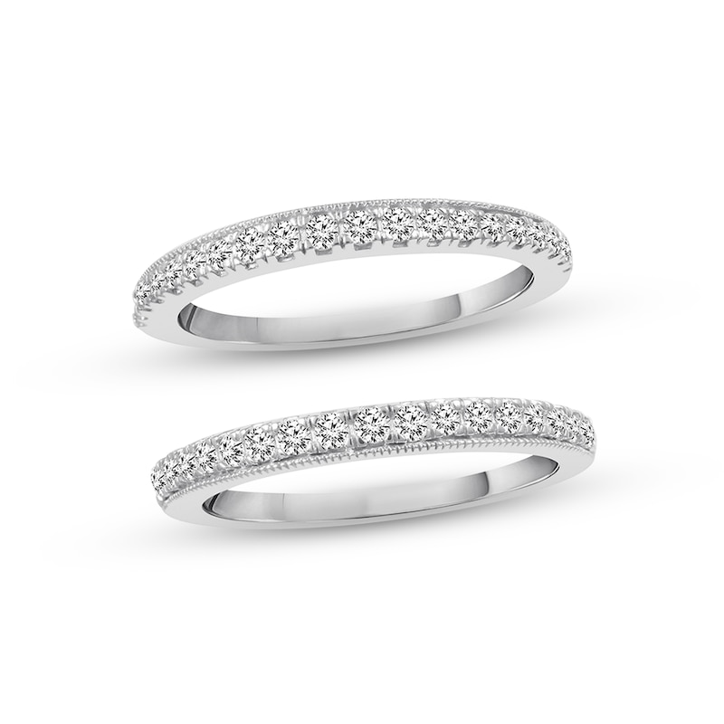 Main Image 1 of Previously Owned Diamond Wedding Bands 1/2 ct tw Round-cut 14K White Gold