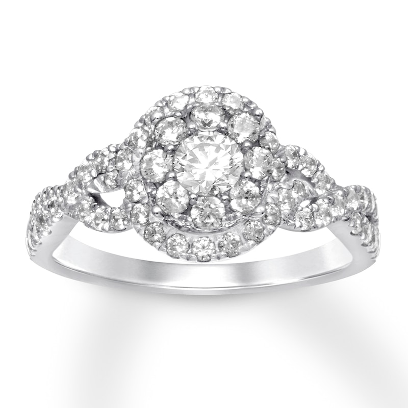 Main Image 1 of Previously Owned Diamond Engagement Ring 1 ct tw Round-cut 14K White Gold