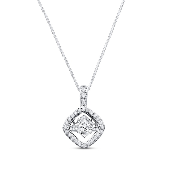 Previously Owned Unstoppable Love 1/4 ct tw Princess and Round-cut Diamonds 10K White Gold Necklace