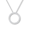 Thumbnail Image 1 of Previously Owned Circle Necklace 1/5 ct tw Diamonds 10K White Gold 18&quot;