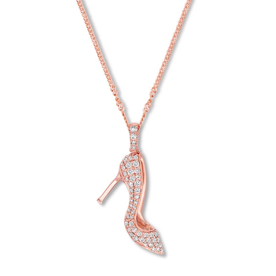 Previously Owned Emmy London Diamond Shoe Necklace 3/4 ct tw 14K Rose Gold
