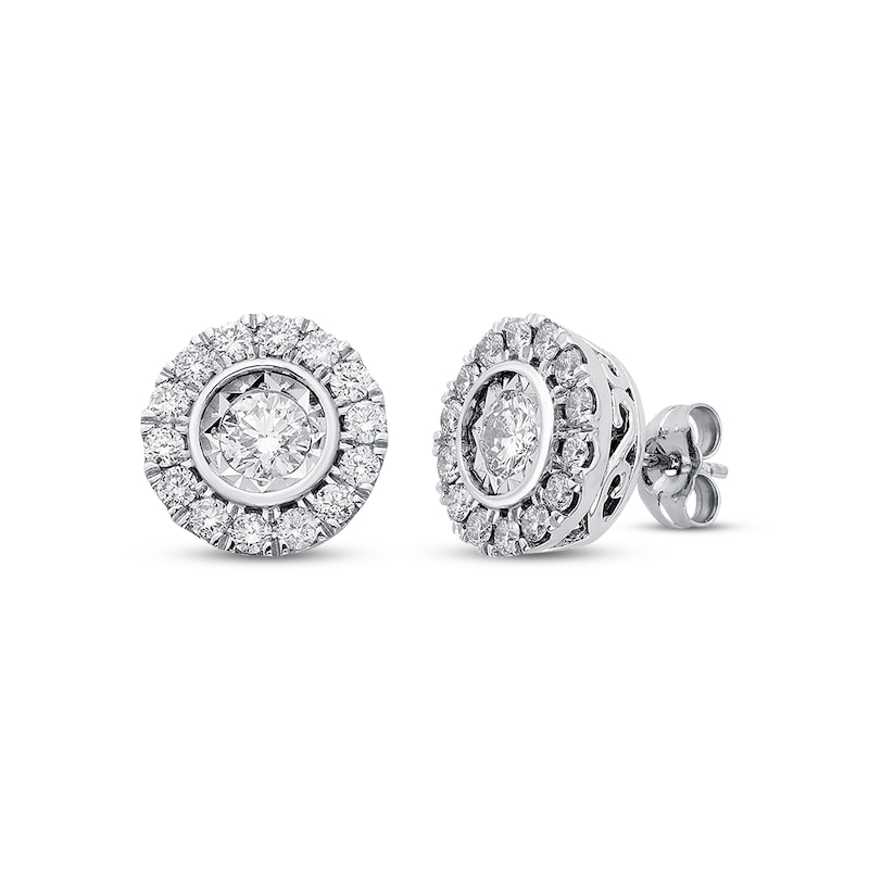 Main Image 1 of Previously Owned Diamond Earrings 1-1/4 ct tw Round-cut 14K White Gold