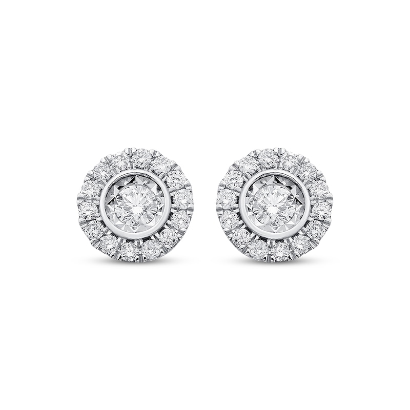 Main Image 2 of Previously Owned Diamond Earrings 1-1/4 ct tw Round-cut 14K White Gold