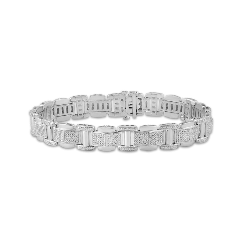 Sterling Silver Men's Diamond Bracelet 3.5 ct