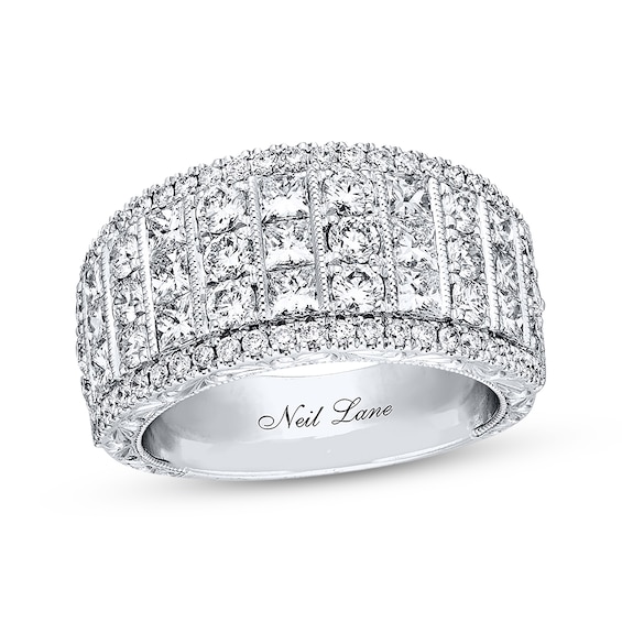 Previously Owned Neil Lane Anniversary Band 2-1/2 ct tw Princess and Round-Cut Diamonds 14K White Gold