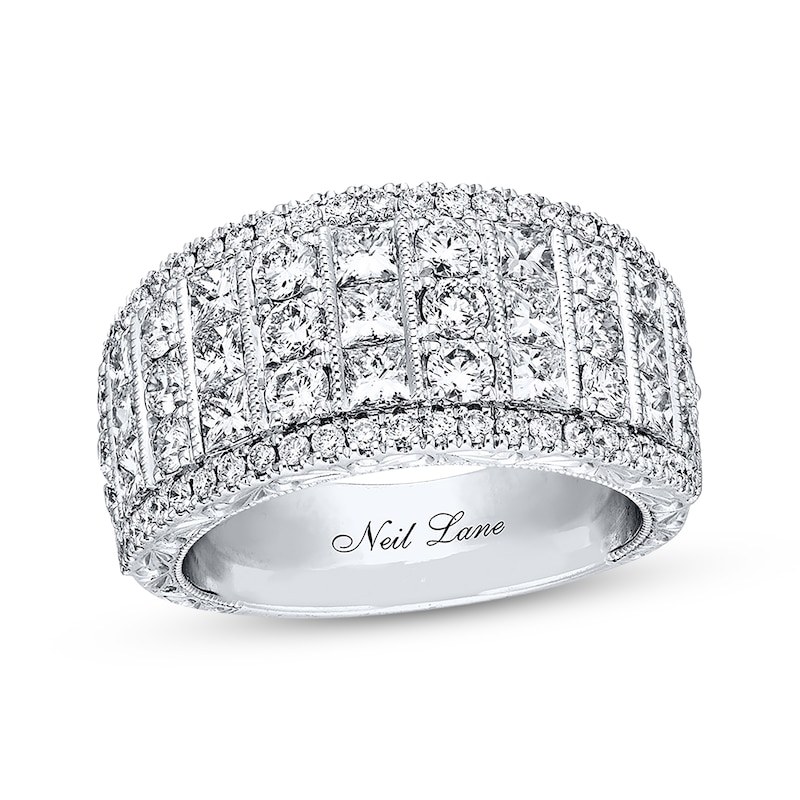Main Image 1 of Previously Owned Neil Lane Anniversary Band 2-1/2 ct tw Princess and Round-Cut Diamonds 14K White Gold