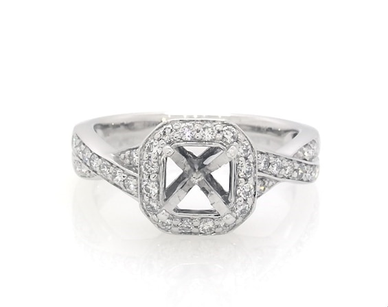 Previously Owned Diamond Ring Setting 3/8 ct tw Round-Cut 14K White Gold