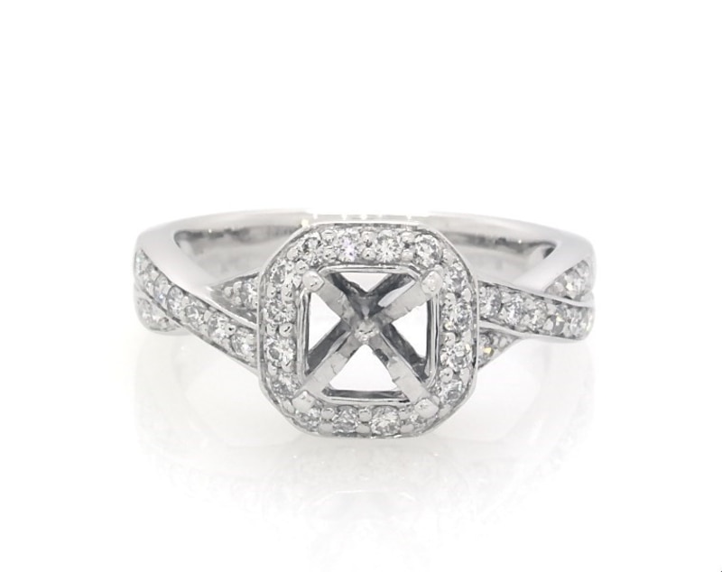 Main Image 1 of Previously Owned Diamond Ring Setting 3/8 ct tw Round-Cut 14K White Gold
