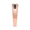 Thumbnail Image 2 of Previously Owned Men's Black/White Diamond Wedding Band 1/4 ct tw Round-cut 10K Rose Gold