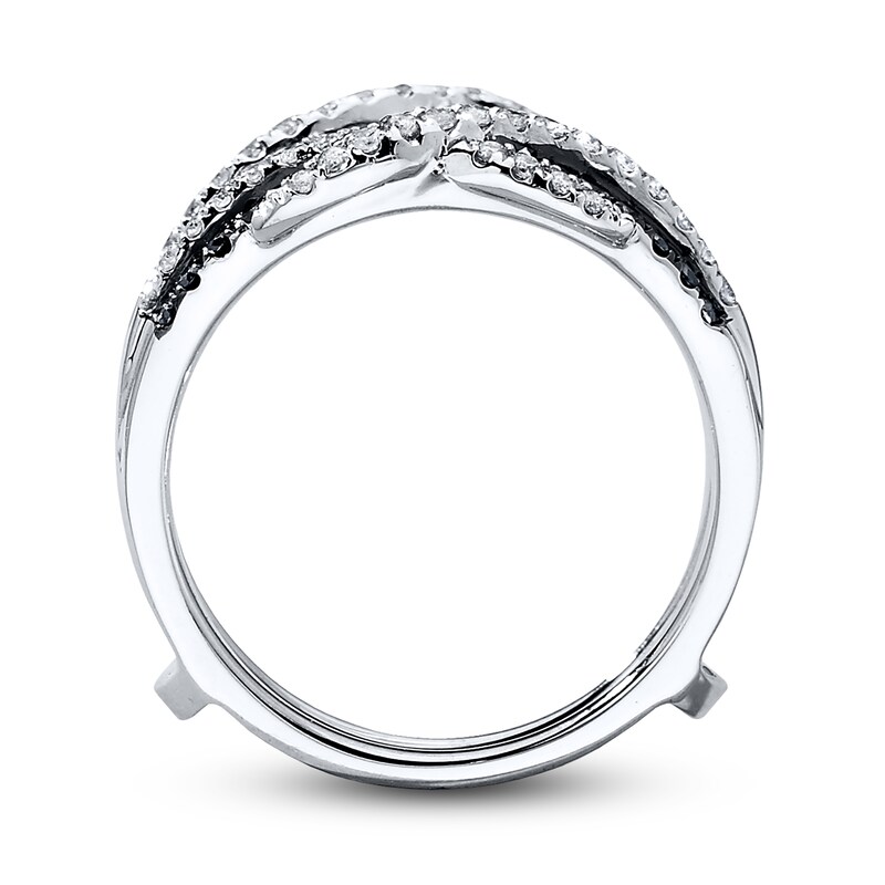 Main Image 2 of Previously Owned Black & White Diamonds 1/2 ct tw Enhancer Ring 14K White Gold