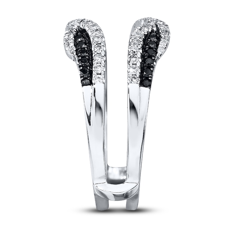 Main Image 3 of Previously Owned Black & White Diamonds 1/2 ct tw Enhancer Ring 14K White Gold