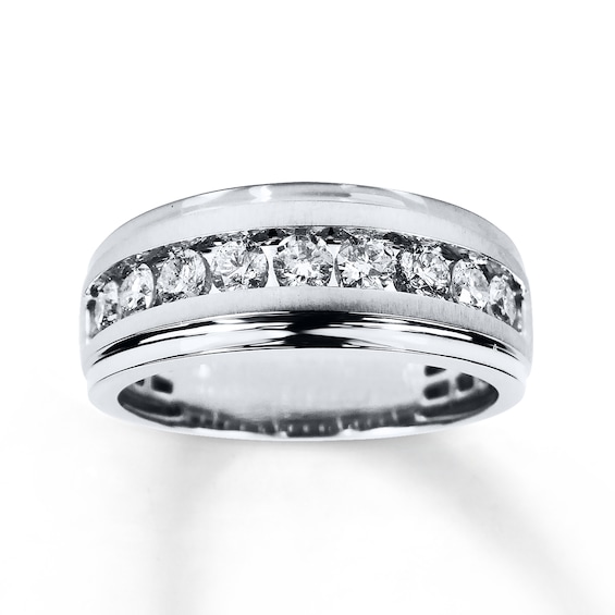 Previously Owned Men's Diamond Wedding Band 1 ct tw 10K White Gold