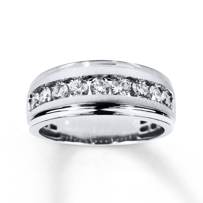 Previously Owned Men's Diamond Wedding Band 1 ct tw 10K White Gold