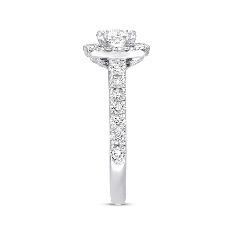 Main Image 2 of Previously Owned Neil Lane Diamond Engagement Ring 1-3/8 ct tw Cushion & Round-cut 14K White Gold - Size 5