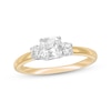 Thumbnail Image 0 of Previously Owned Three-Stone Diamond Engagement Ring 1 ct tw Cushion & Round 14K Two-Tone Gold