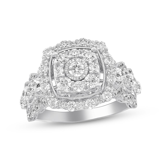 Previously Owned Diamond Engagement Ring 2 ct tw Round-cut 14K White Gold