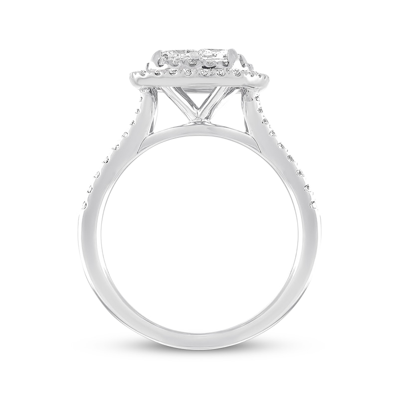 Previously Owned Diamond Engagement Ring 1-1/2 ct tw Princess & Round-cut 14K White Gold