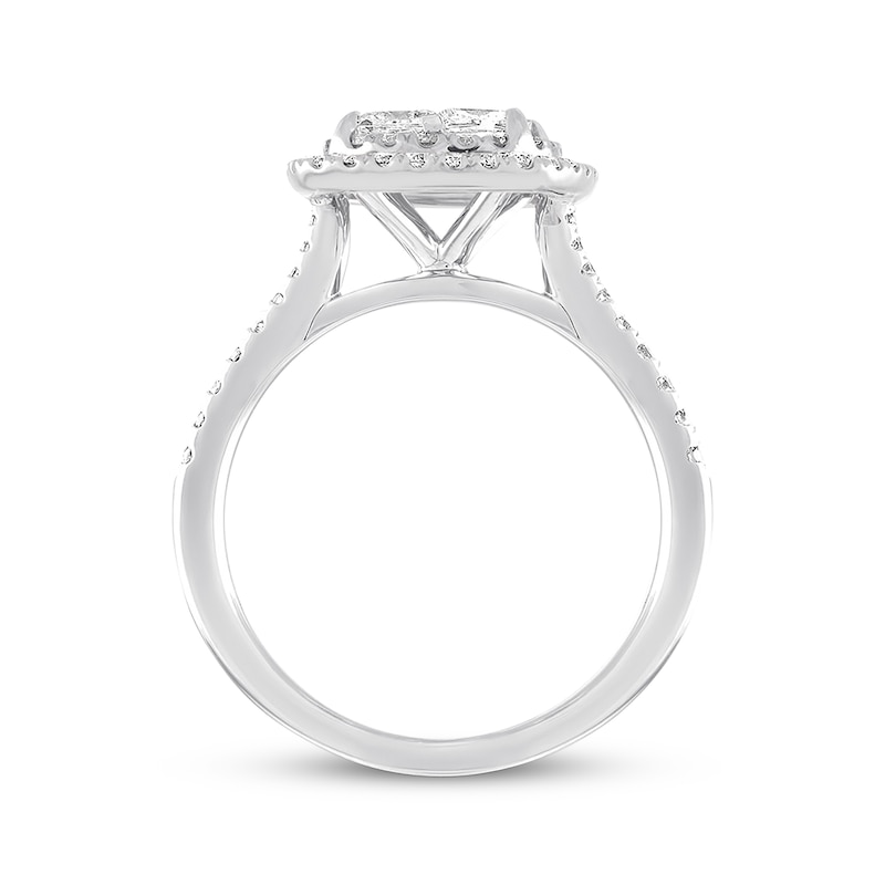 Main Image 3 of Previously Owned Diamond Engagement Ring 1-1/2 ct tw Princess & Round-cut 14K White Gold