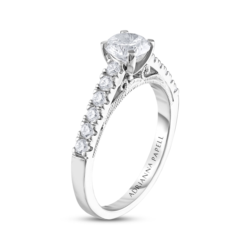 Main Image 2 of Previously Owned Adrianna Papell Diamond Engagement Ring 1 ct tw Round-cut 14K White Gold