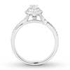 Thumbnail Image 1 of Previously Owned Diamond Engagement Ring 1/2 ct tw Pear/Round 14K White Gold