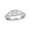 Thumbnail Image 1 of Previously Owned 3-Stone Diamond Engagement Ring 1 ct tw Princess & Round-cut 10K White Gold