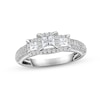 Thumbnail Image 0 of Previously Owned 3-Stone Diamond Engagement Ring 1 ct tw Princess & Round-cut 10K White Gold