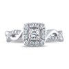 Thumbnail Image 2 of Previously Owned THE LEO Diamond Engagement Ring 3/4 ct tw Princess & Round-cut 14K White Gold