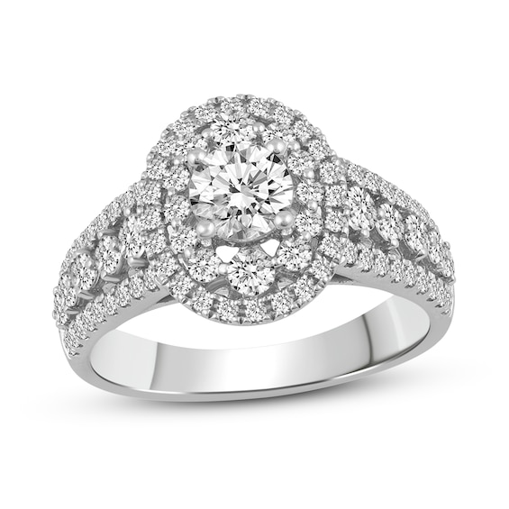 Previously Owned Round-cut Diamond Engagement Ring 1-3/8 ct tw 14K White Gold