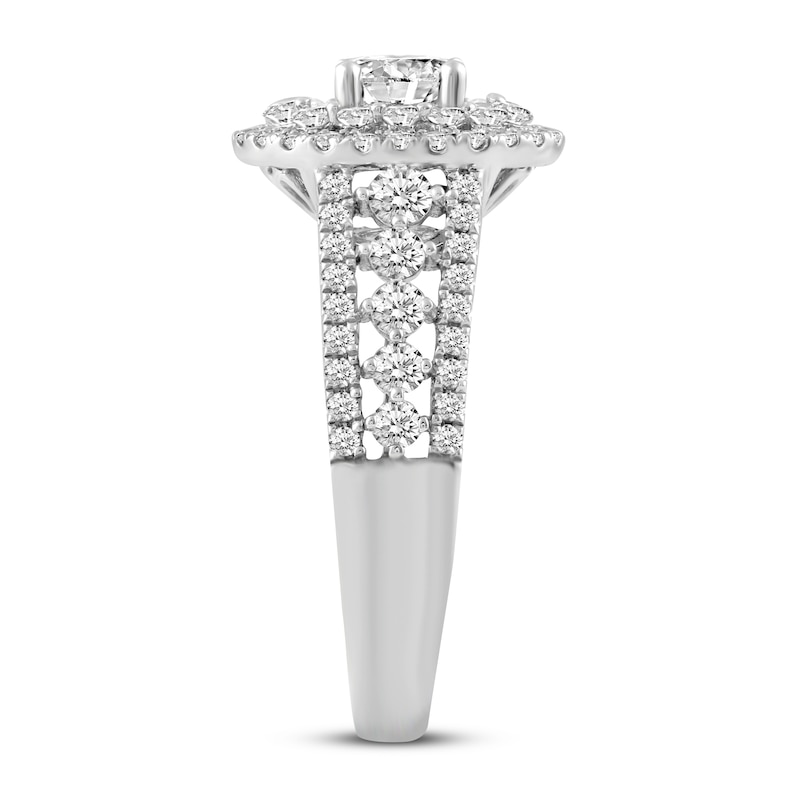 Main Image 3 of Previously Owned Round-cut Diamond Engagement Ring 1-3/8 ct tw 14K White Gold
