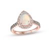 Previously Owned Le Vian Pear Shaped Opal Ring 3/4 ct tw Round-cut Diamonds 14K Strawberry Gold
