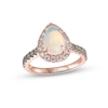 Thumbnail Image 1 of Previously Owned Le Vian Pear Shaped Opal Ring 3/4 ct tw Round-cut Diamonds 14K Strawberry Gold - Size 10