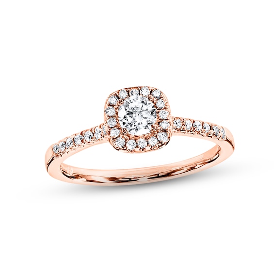 Previously Owned Diamond Engagement Ring 3/8 ct tw Round-cut 10K Rose Gold Size 3.75