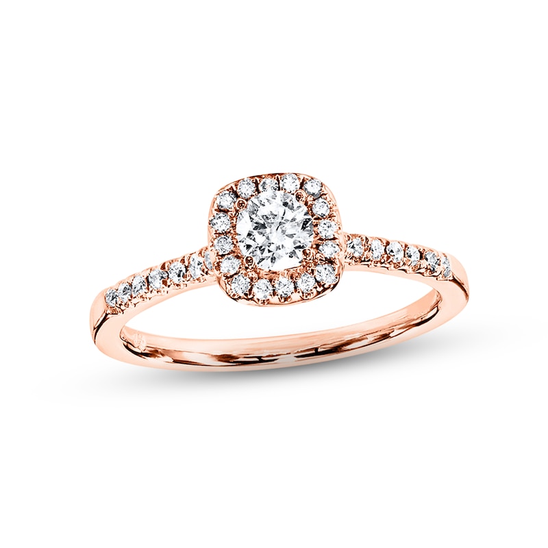 Previously Owned  Diamond Engagement Ring 3/8 ct tw Round-cut 10K Rose Gold - Size 3.75