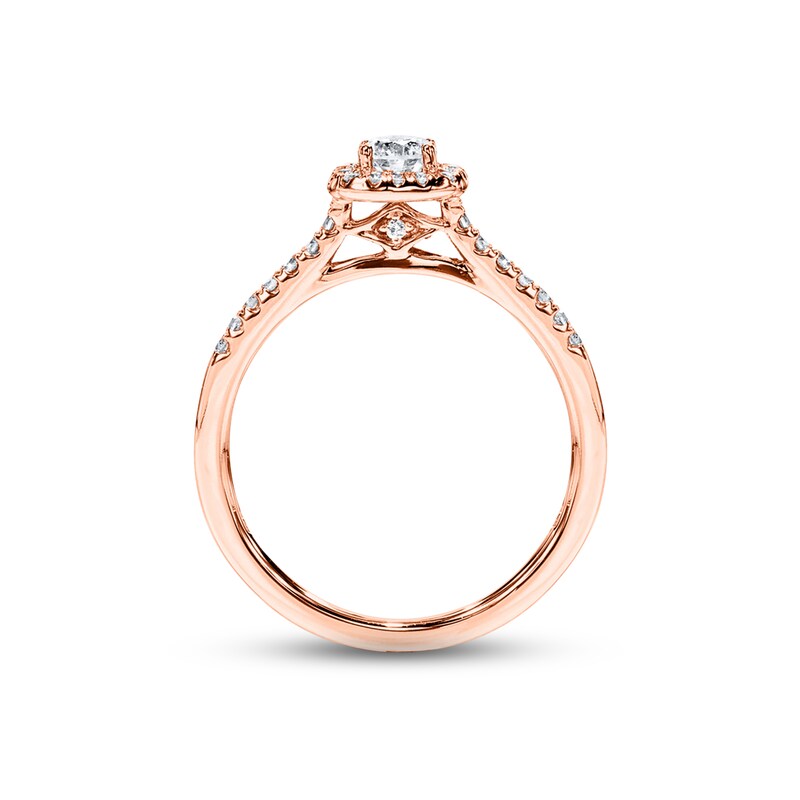 Previously Owned  Diamond Engagement Ring 3/8 ct tw Round-cut 10K Rose Gold - Size 3.75