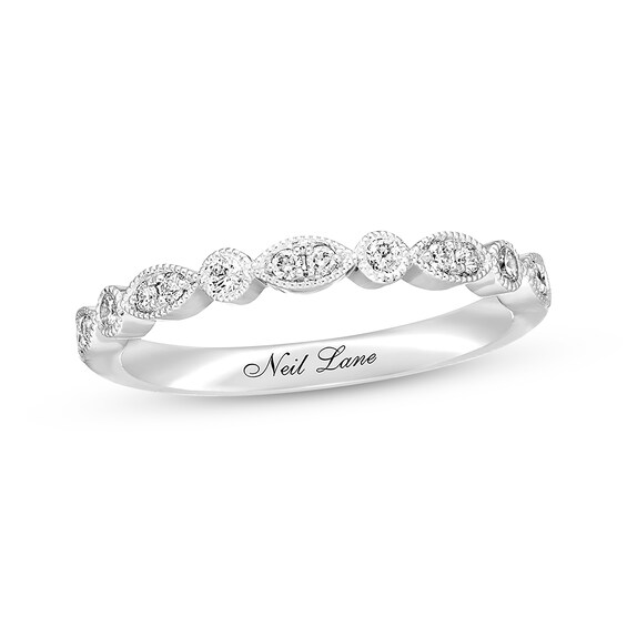 Previously Owned Neil Lane Diamond Wedding Band 1/5 ct tw Round-cut 14K White Gold Size 4.25