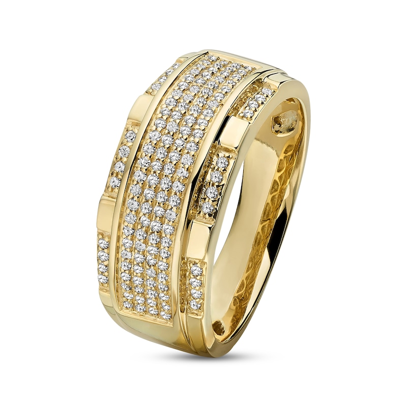 Main Image 2 of Previously Owned Men's Band 1/2 ct tw Diamonds 10K Yellow Gold Size 12.5